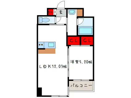 プレジオ長田(1LDK/7階)の間取り写真