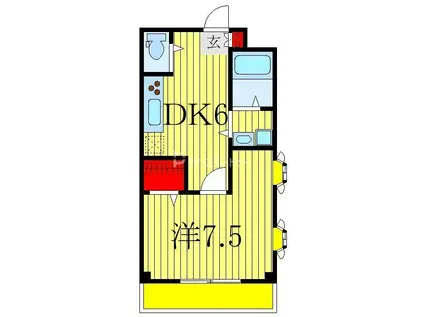 シャトルあけぼの(1DK/2階)の間取り写真
