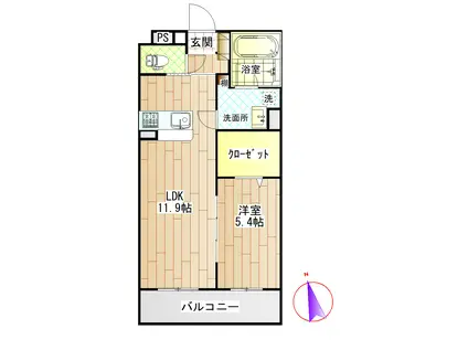 LUSORA OSATO(1LDK/2階)の間取り写真