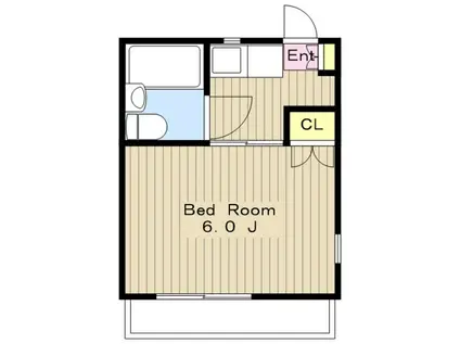 ドエル天平(1K/1階)の間取り写真