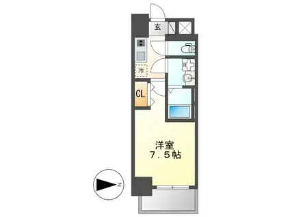 S-RESIDENCE豊国通(1K/3階)の間取り写真