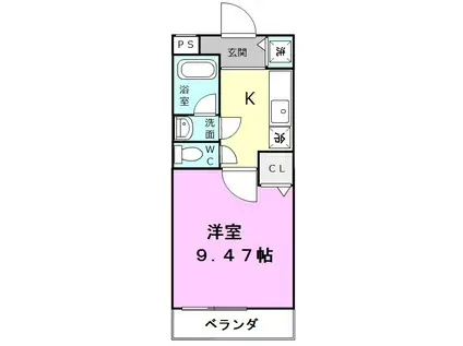 フジパレス太田(1K/2階)の間取り写真