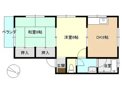 ジョイフル西中(2DK/2階)の間取り写真