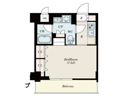 S-RESIDENCE木場FLUSPARK(1K/7階)の間取り写真