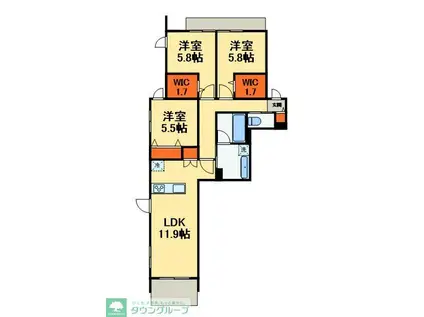 アレーズKASHIWANOHA(3LDK/2階)の間取り写真