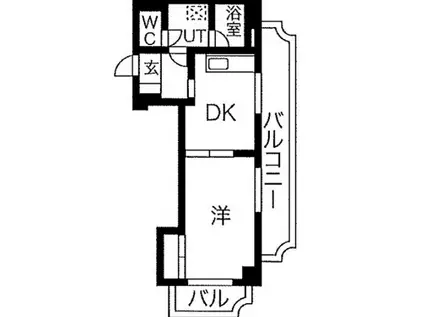 サンコート城南(1DK/3階)の間取り写真