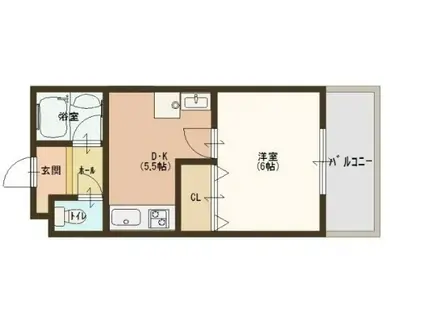 メゾンドール・トキワ(1DK/4階)の間取り写真