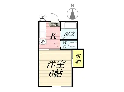 コーポヤマシタ(1K/1階)の間取り写真