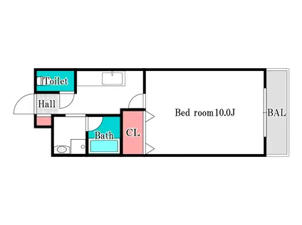 サンステージ南方(1K/1階)の間取り写真
