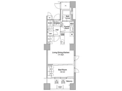 コンフォリア東池袋ウエスト(1LDK/3階)の間取り写真
