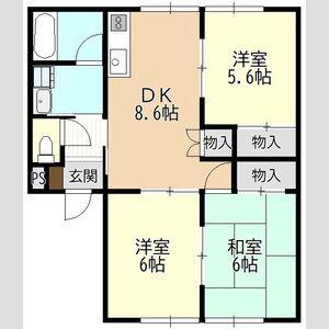 ピアー横手(3DK/1階)の間取り写真