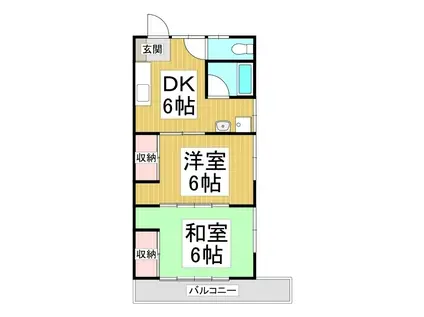 シーニックハイツささき 2(2DK/2階)の間取り写真