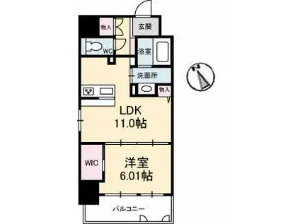 ヴィラシオン大手町(1LDK/9階)の間取り写真