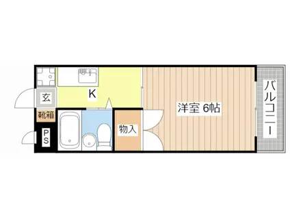 メゾンさつき(1K/2階)の間取り写真