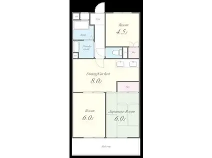 春日グリーンハイツ(3DK/3階)の間取り写真