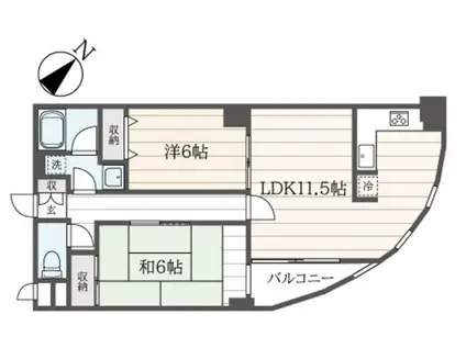 グランカーサアリオス(2LDK/3階)の間取り写真