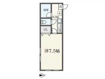 REDEAL志茂(1K/2階)の間取り写真