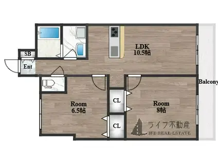 T-スクエア 布施(2LDK/4階)の間取り写真