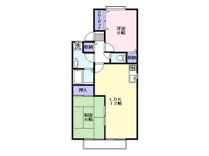 セジュールサンハイム(2LDK/2階)の間取り写真
