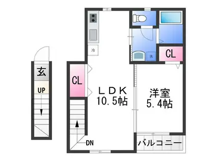 TJ曽屋A(1LDK/2階)の間取り写真