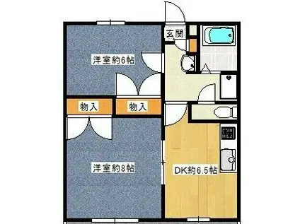 パークサイド2番館(2DK/1階)の間取り写真