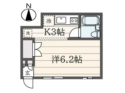ラミアカーサ(1K/1階)の間取り写真
