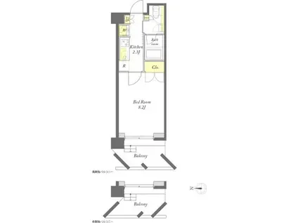 プライムメゾン浅草イースト(1K/4階)の間取り写真
