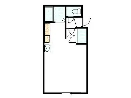 ひまわり(ワンルーム/2階)の間取り写真