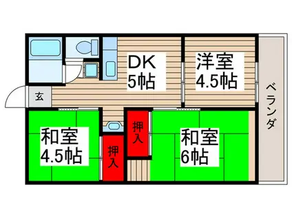 BCASA松戸IVRE-BORN(3DK/2階)の間取り写真