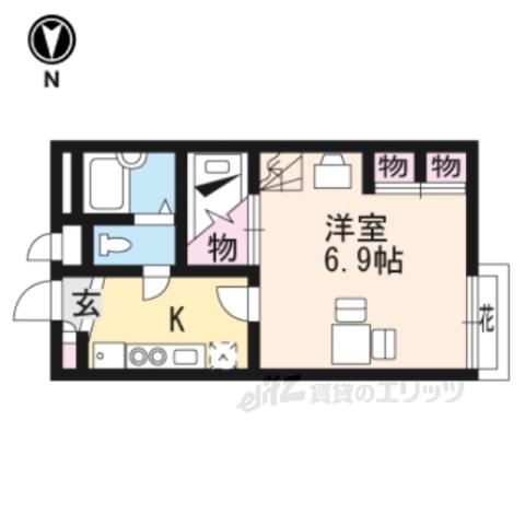 レオパレス瀬田川(1K/2階)の間取り写真