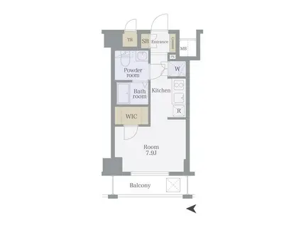 アーバイル三軒茶屋(1K/3階)の間取り写真