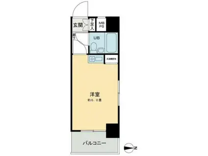 ビブレ西池(ワンルーム/8階)の間取り写真