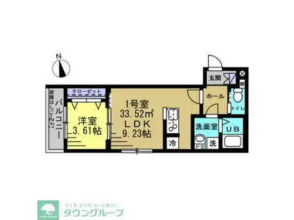 BH新松戸II(1LDK/1階)の間取り写真