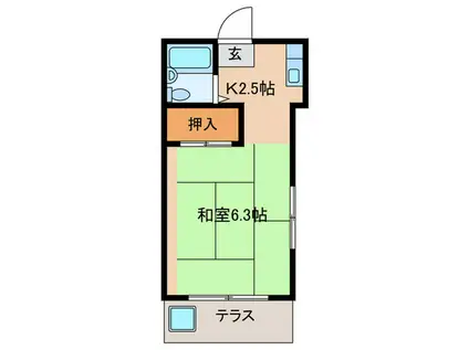 K&Kハイツ(1K/1階)の間取り写真