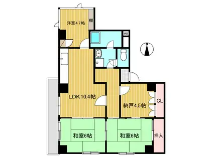 新神戸サンクレバー(3SLDK/7階)の間取り写真