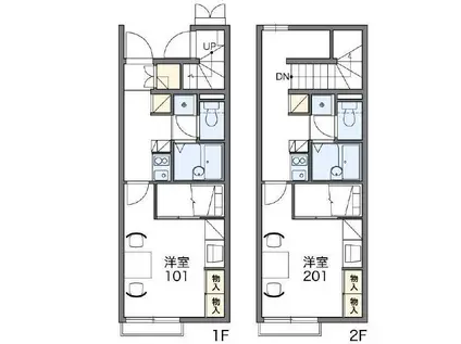 レオパレス里II(1K/1階)の間取り写真