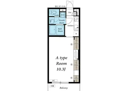 リブリ・朝霞D(1K/2階)の間取り写真