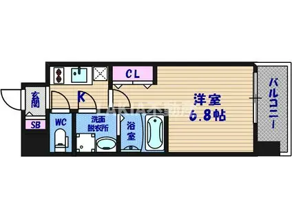 レジュールアッシュ玉造(1K/8階)の間取り写真