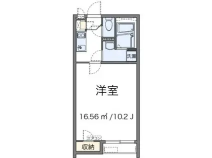 クレイノシャルムZEN(1K/2階)の間取り写真