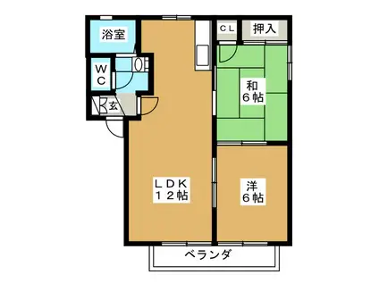 パストラルA(2LDK/2階)の間取り写真