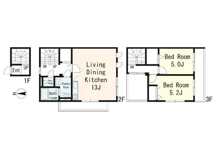 ハピネス・ハイム(2LDK/2階)の間取り写真