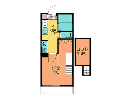 ランドステージ(1K/1階)の間取り写真