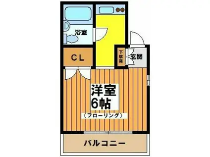 CHR90(ワンルーム/2階)の間取り写真