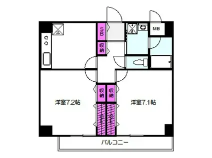 フォルム城東中央(1LDK/2階)の間取り写真
