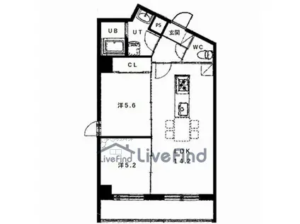LOUVRE真駒内 ナベビル(2LDK/4階)の間取り写真