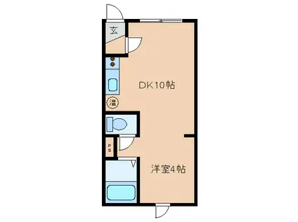パークサイド貴(1DK/4階)の間取り写真