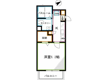 フェリーチェ荻窪(1K/2階)の間取り写真