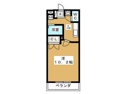 プチシャトー楽田(1K/2階)の間取り写真