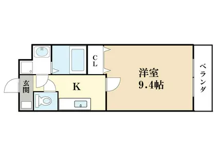 ジュネス・ド・ブランシェ(1K/2階)の間取り写真