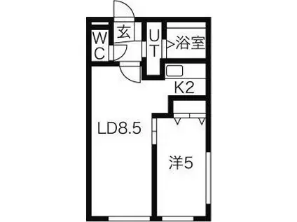 エスペランサ北18条(1LDK/2階)の間取り写真